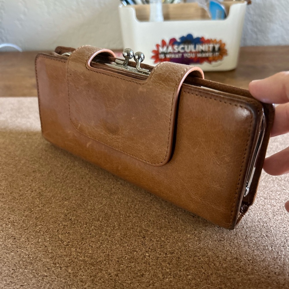 HOBO Tan Leather Wallet